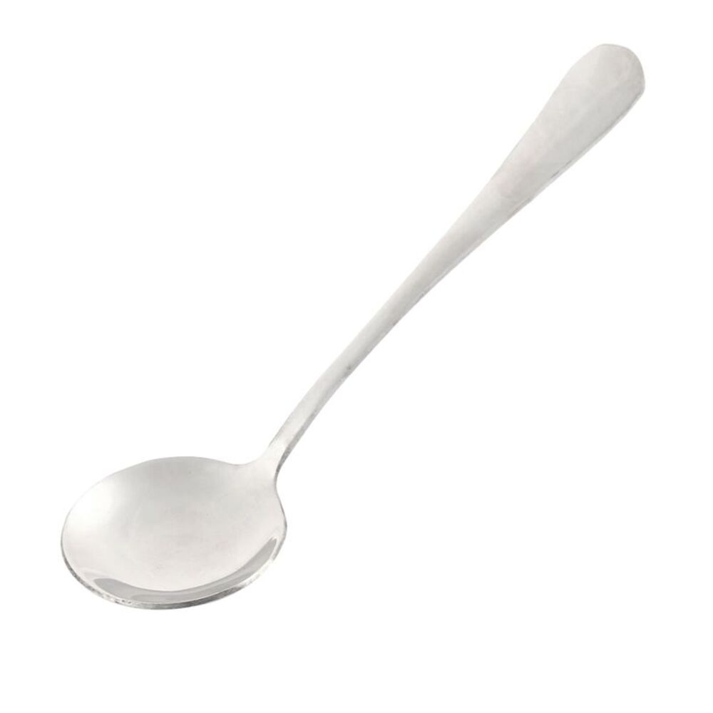 Stainless Steel Home Restaurant Round Head Soup Spoon 15.5cm Long